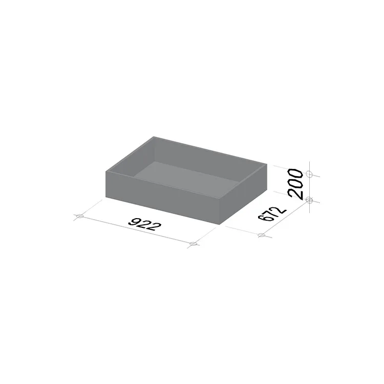 1M Planter | Length 922 mm | Width 672 mm | Height 200 mm