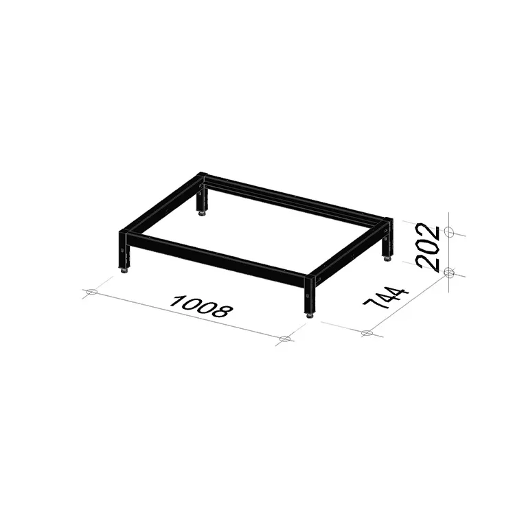 1M Base frame | Length 1008 mm | Width 744 mm | Height 200-250 mm