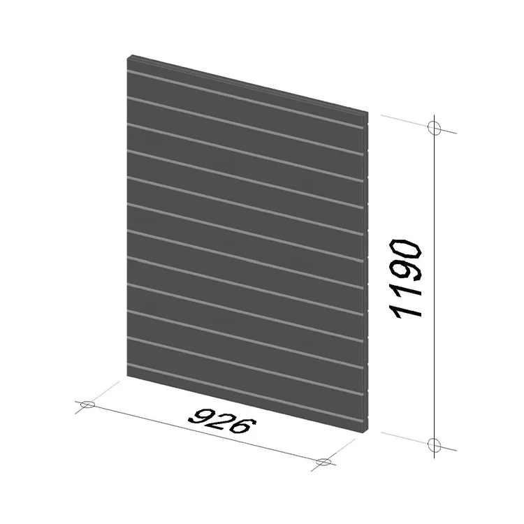 1M Slatwall | Length 926 mm | Width 38 mm | Height 1190 mm