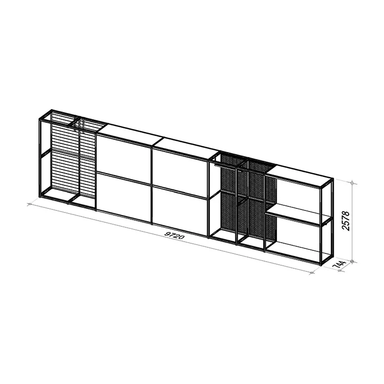 Decoframe set-up | Length 9720 mm | Width 744 mm | Height 2578 mm