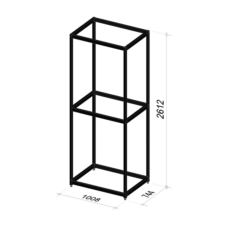 1M Base frame | Length 1008 mm | Width 744 mm | Height 2612 mm