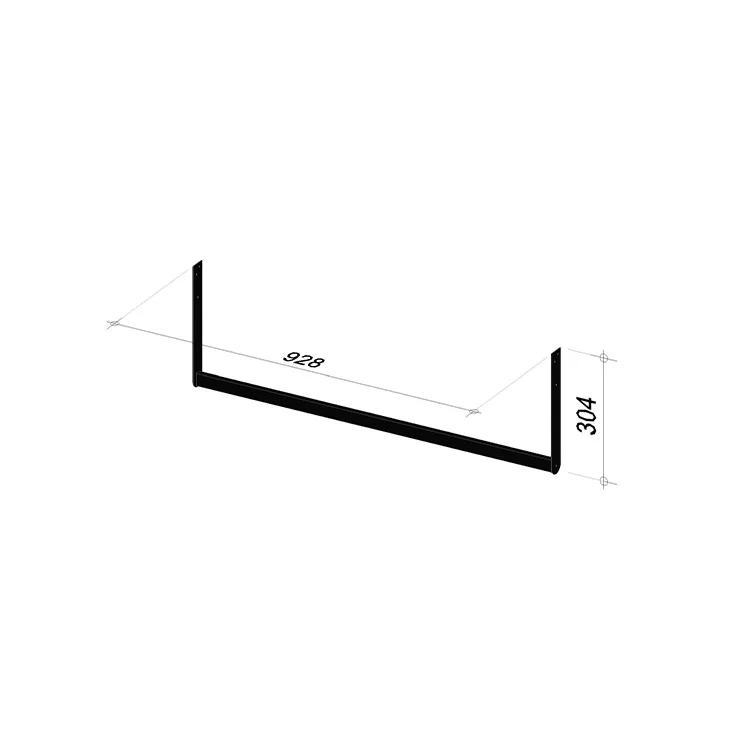 1M Clothing rack | One level | Length 928 mm | Height 304 mm