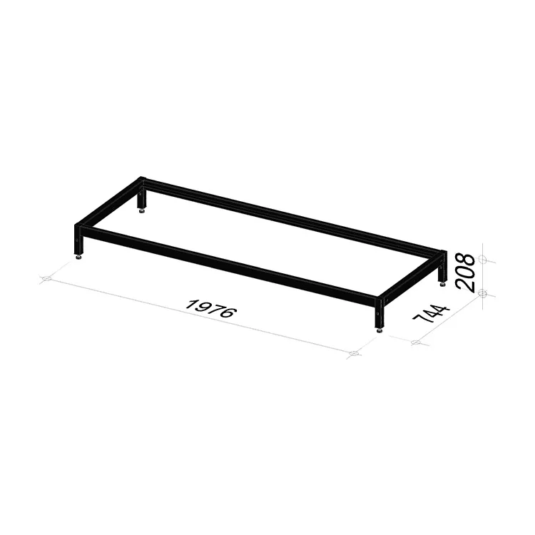 2M Base frame | Length 1976 mm | Width 744 mm | Height 200-250 mm