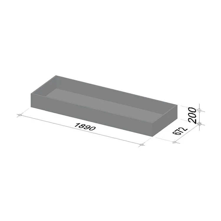 2M Planter | Length 1890 mm | Width 672 mm | Height 200 mm