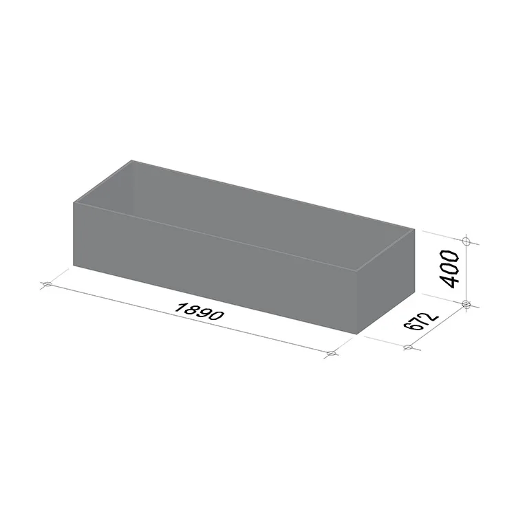 2M Planter | Length 1890 mm | Width 672 mm | Height 400 mm