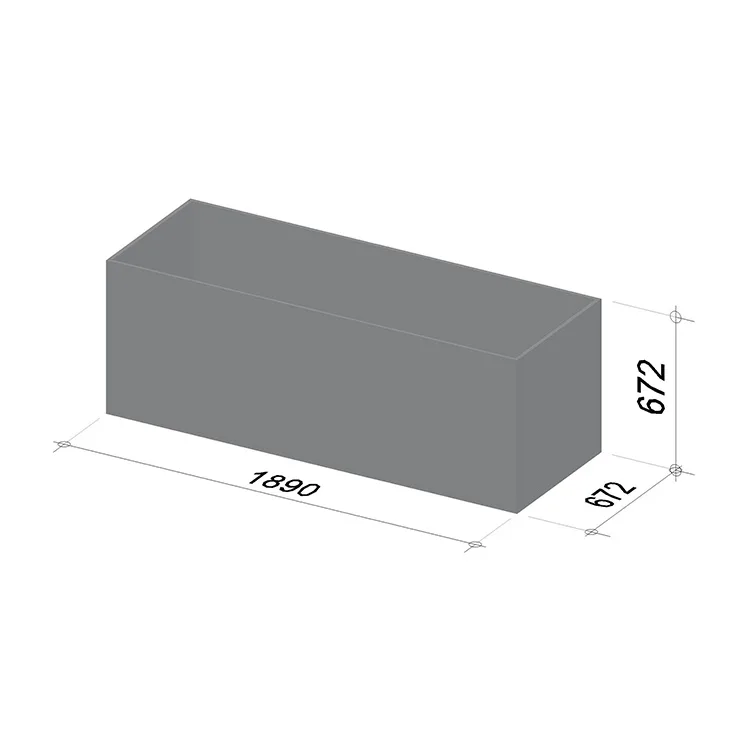 2M Planter | Length 1890 mm | Width 672 mm | Height 672 mm