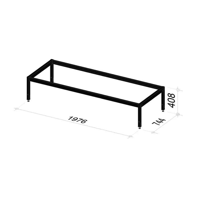 2M Base frame | Length 1976 mm | Width 744 mm | Height 400-450 mm