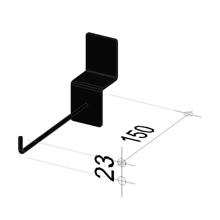 Grid wall small hook | Length 150 mm | Height 23 mm