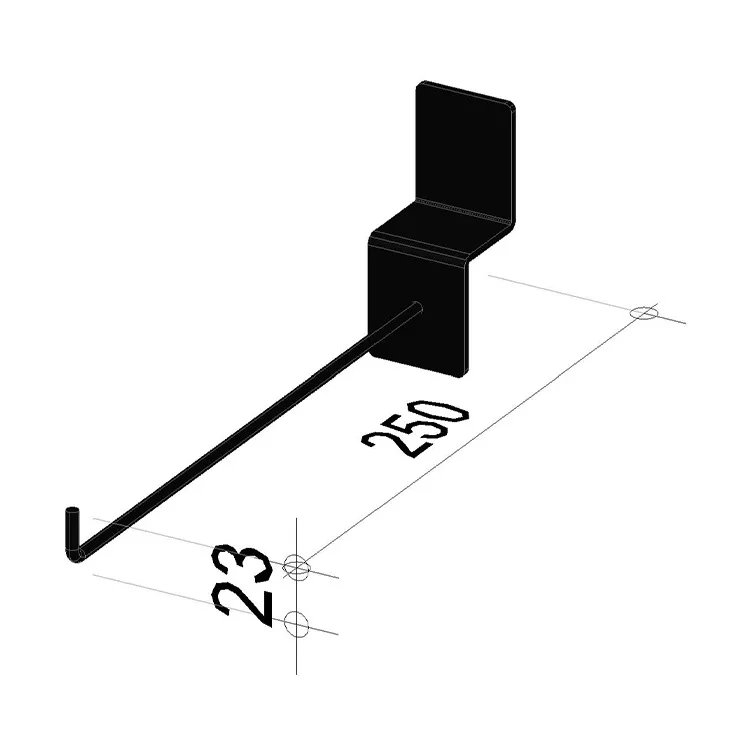 Grid wall medium hook | Length 250 mm | Height 23 mm