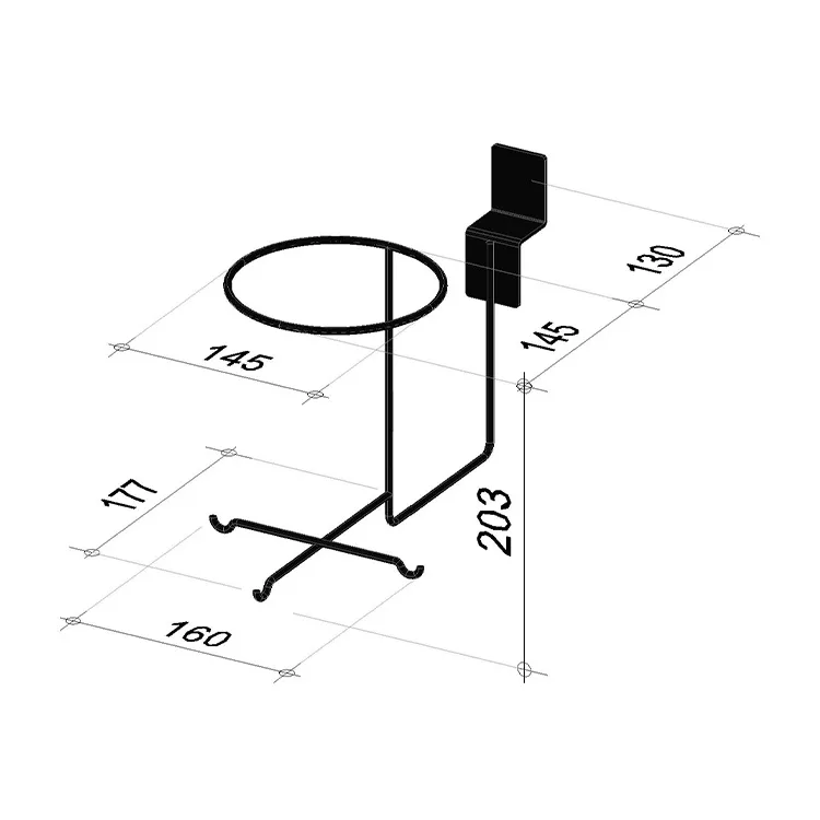 Grid wall helmet and glasses holder | Length 275 mm | Width 145 mm | Height 203 mm
