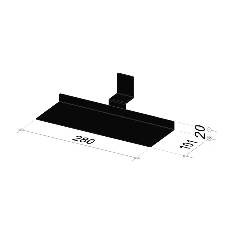 Grid wall shoe display | Length 280 mm | Width 101 mm | Height 20 mm