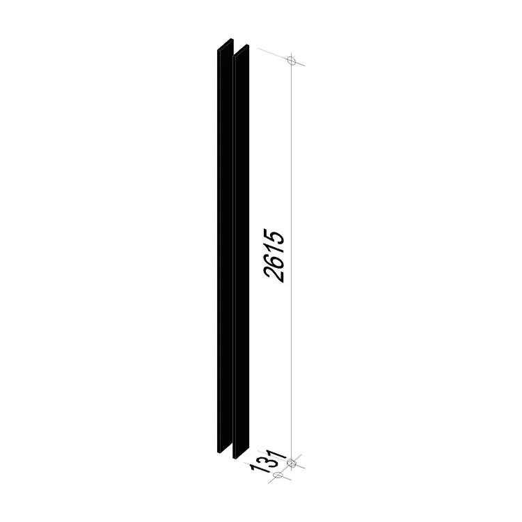 Grid wall side cover | Width 131 mm | Height 2615 mm