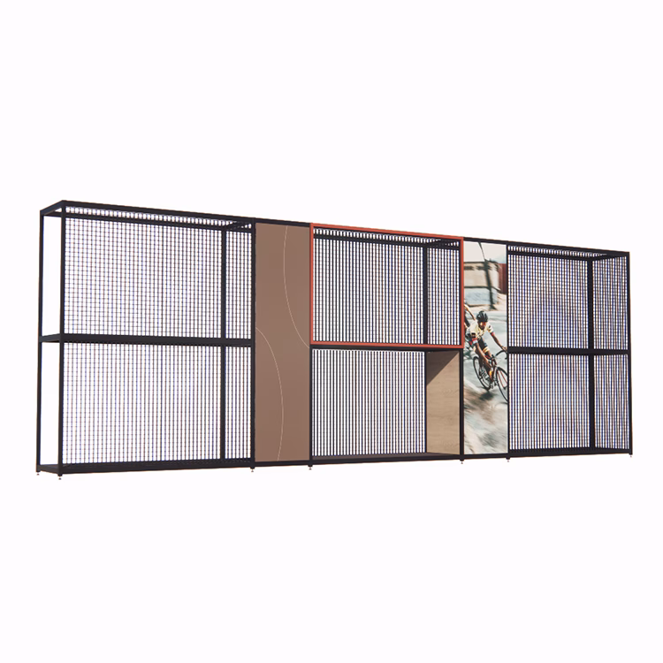 DECOFRAME wall bike accessory presentation with visuals & grid